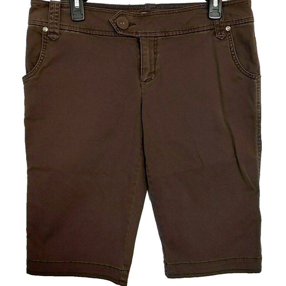Mossimo Supply Co Brown Long Bermuda Shorts Capris 11 Y2K